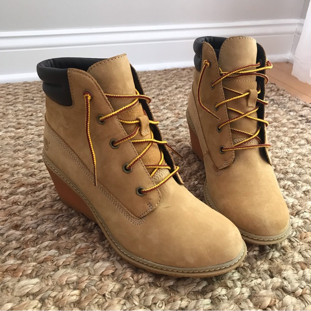 Women's Tan Wedge Ankle Boots
